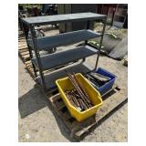 SKID SHELF, WIRE, DRILL BITS, BREAKER BITS