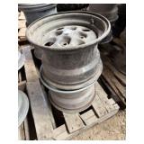 (2) RIMS 12 X 8 - 4 BOLT, (1) GREY, (1) LIGHT GREY