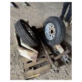 LOT - AXLE, TONGUE, FENDERS, TIRES 175 80 R13