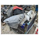 SKID OF MISC CUT OFF WHEELS / STRAPS, BATTERY BOX