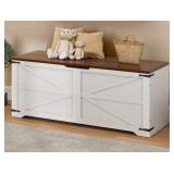 Two-tone Wood Storage Blanket Chest