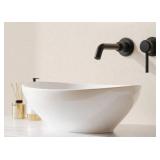 Oval Ceramic Vessel Sink With Marbled Design
