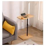 Adjustable Bamboo C-shaped Side Table