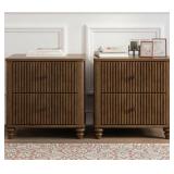 Wavy Fluted 2-drawer Wooden Nightstands  See Link