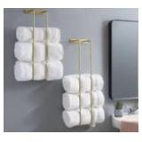 Wall-mounted Gold Towel Rack Set