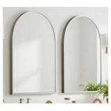 2 Arched Wall Mirrors With Metal Frame
