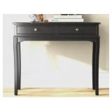 Black Wood Console Table With Drawers