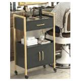 Rolling Salon Cart With Storage & Locking Wheels