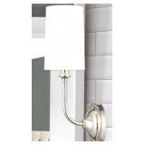 Nickel Wall Sconce With Cotton Shade