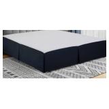 Solid Navy Microfiber Bed Skirt, 14' Drop