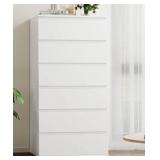 White 6-drawer Vertical Dresser Retail $320