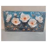 Floral Wall Art On Textured Canvas