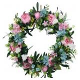 Handmade Grapevine Wreath With Faux Florals