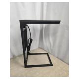 C-shaped Side Table With Power Strip