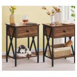 2-piece Rustic Nightstand Set