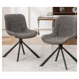 2 Gray Swivel Dining Chairs