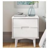 Two-drawer Modern White Nightstand