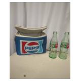 Pepsi Cooler With Super Bowl Xxxv Coke Bottles
