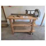37-inch Wood Turning Lathe On Mobile Workbench