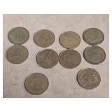 10 Canadian Loonie Coins