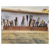 Woodworking Hand Tools In Holder, Chisels