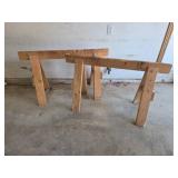 Wooden Saw Horses, Set Of 2