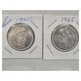 1965 Canadian 50-cent Coins (2 Total)