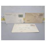 3 Vintage Firat Day Issue Stamped Envelopes