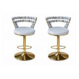 2 Gold And Grey Bar Stools