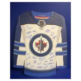 Wooden Wpg Jets Away Jersey Signed by  Team