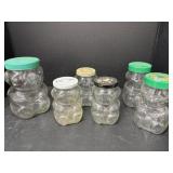 6 Kraft Peanut Butter "Bear" Jars