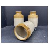 3 Crock Vases/Canisters