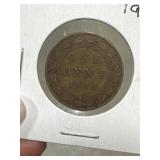 1908 Canadian One Cent Coin