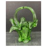 Green Glass Basket