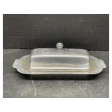 MCM Quinte Ware Hammered Aluminum Butter Dish