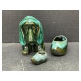 Vintage Pottery Basset Hound Coin Bank with