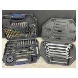 2 partial sets, wrenches, drill and driving