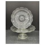 Pedestal Cake Plate and 3-Sectioned Dish
