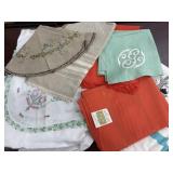 9 Vintage Tablecloths, Various Sizes