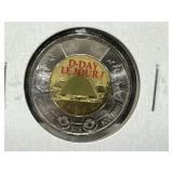 2019 Canadian Toonie - D-Day Colour MS-65