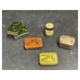 6 Gramophone Needle Tin Containers