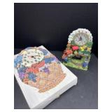 3 Ceramic Wall Clocks - 2 Floral Clocks,