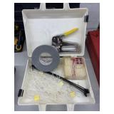 stapler, duct tape, cable ties and case