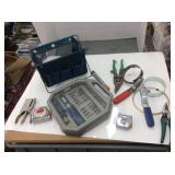 1 Tray - Metal Snips, Tape Measures, Partial Bit