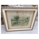 Framed Art, Gathering Sheep, 31 X 27
