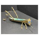 Handcrafted Grasshopper Art Figure
