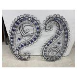 Set of 2 Metal Wall Art Pieces, 26 " tall