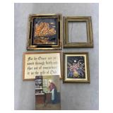 four frames and some art plus decor