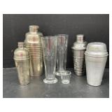 Drink Shakers, 2 Tall Glasses and Shot Glass