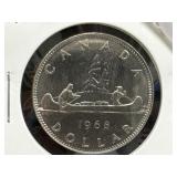 1968 Canadian Dollar Coin - removed from mint set